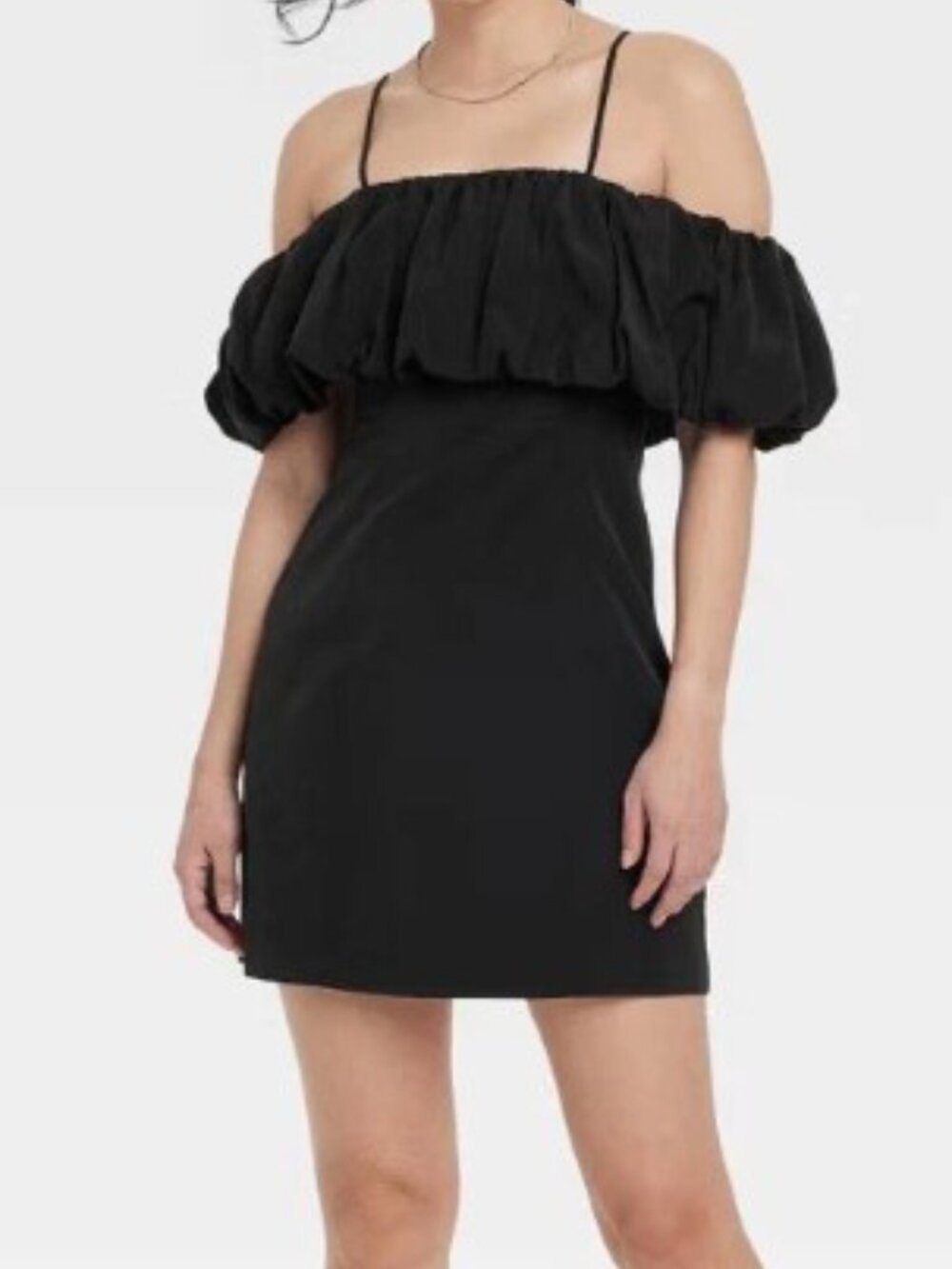 A NEW DAY WOMEN'S RUFFLE OFF-SHOULDER A-LINE MINI DRESS (SIZE 4)